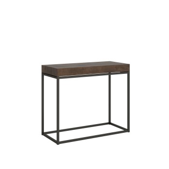 Nordica Console structure Anthracite - Console extensible 90x40/196 cm Nordica Small Frêne Blanc structure Anthracite