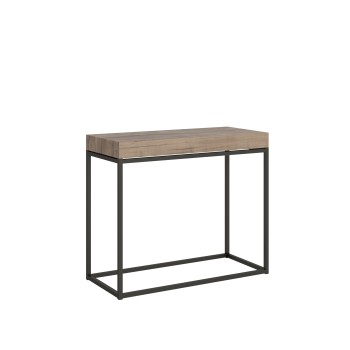 Nordica Console structure Anthracite - Console extensible 90x40/196 cm Nordica Small Frêne Blanc structure Anthracite