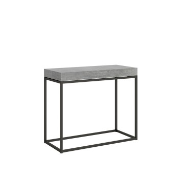 Nordica Console structure Anthracite - Console extensible 90x40/196 cm Nordica Small Frêne Blanc structure Anthracite