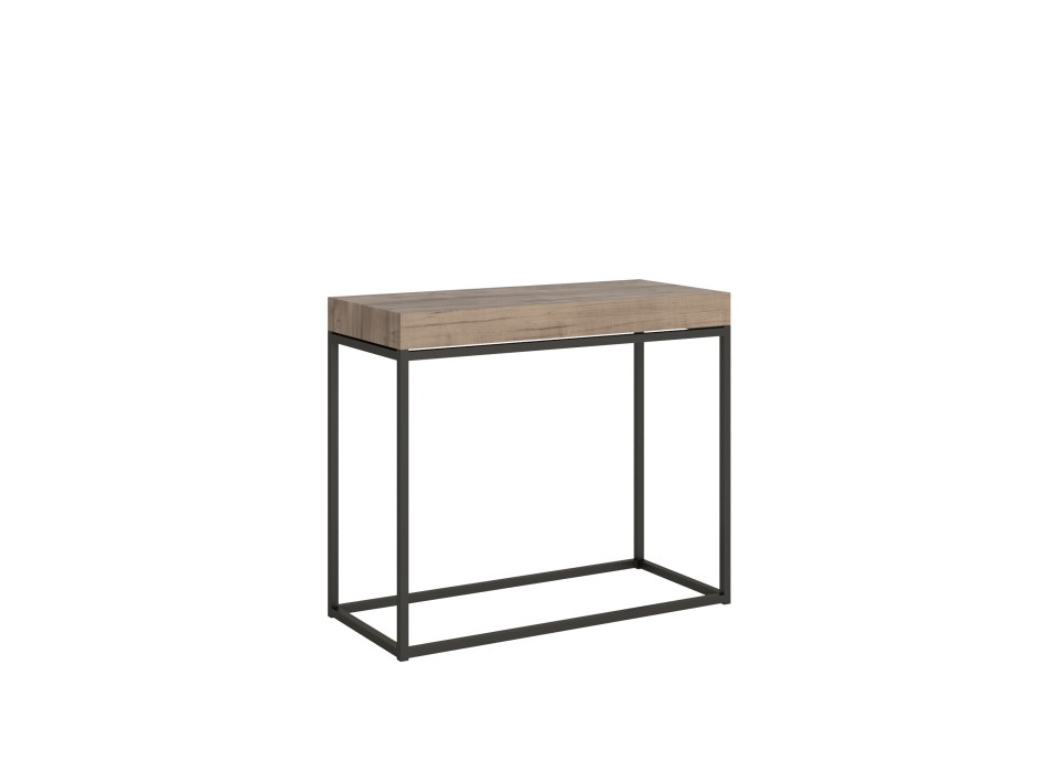 Nordica Console avec structure Anthracite - Console extensible 90x40/196 cm Nordica Small Premium Oak Natura avec structure Anthracite