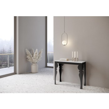 Console Paxon Evolution structure Anthracite - Console extensible 90x40/196 cm Paxon Small Evolution Frêne Blanc structure Anthracite