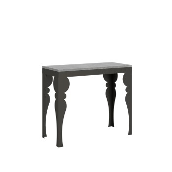 Console Paxon Evolution structure Anthracite - Console extensible 90x40/196 cm Paxon Small Evolution Frêne Blanc structure Anthracite