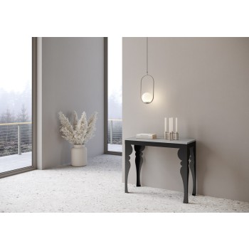 Console Paxon Evolution structure Anthracite - Console extensible 90x40/196 cm Paxon Small Evolution Frêne Blanc structure Anthracite