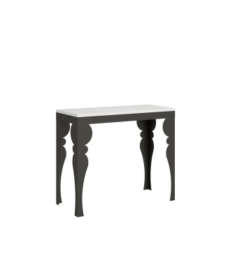 Console Paxon Evolution structure Anthracite - Console extensible 90x40/196 cm Paxon Small Evolution Frêne Blanc structure Anthracite