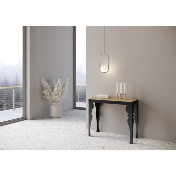 Console Paxon Evolution structure Anthracite - Console extensible 90x40/300 cm Paxon Evolution Frêne Blanc structure Anthracite