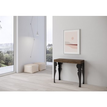 Console Paxon structure Anthracite - Console extensible 90x40/196 cm Paxon Small Frêne Blanc structure Anthracite