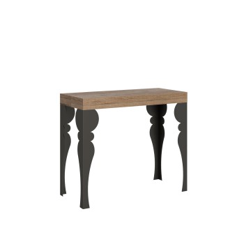 Console Paxon structure Anthracite - Console extensible 90x40/196 cm Paxon Small Frêne Blanc structure Anthracite