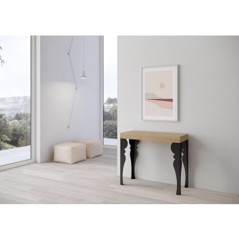 Console Paxon structure Anthracite - Console extensible 90x40/196 cm Paxon Small Frêne Blanc structure Anthracite