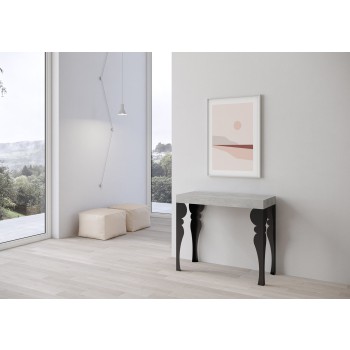 Console Paxon structure Anthracite - Console extensible 90x40/300 cm Paxon Frêne Blanc structure Anthracite