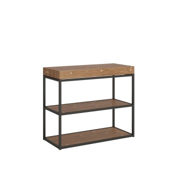 Plano Console avec structure Anthracite - Console extensible 90x40/196 cm Plano Small Premium Oak Natura avec structure Anthracite