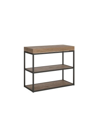 Plano Console avec structure Anthracite - Console extensible 90x40/196 cm Plano Small Premium Oak Natura avec structure Anthracite