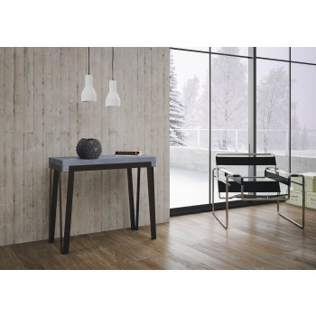 Console Rio avec structure Rouille - Console extensible 90x40/196 cm Rio Small Premium Oak Nature avec structure Rouille