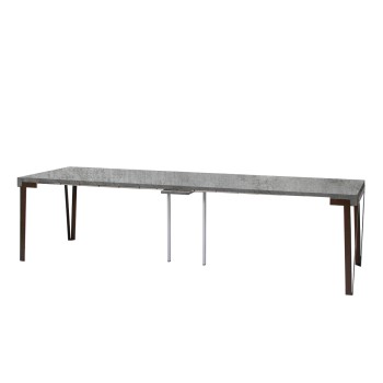 Console Rio avec structure Rouille - Console extensible 90x40/300 cm Rio Quercia Natura avec structure Rouille