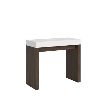 Console Roxell - Console Extensible 90x40/196 cm Roxell Small Frêne Blanc