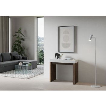 Console Roxell - Console Extensible 90x40/196 cm Roxell Small Frêne Blanc