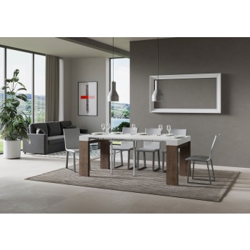 Console Roxell - Console Extensible 90x40/196 cm Roxell Small Frêne Blanc