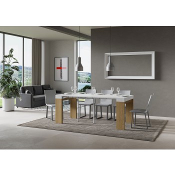 Console Roxell - Console Extensible 90x40/196 cm Roxell Small Frêne Blanc