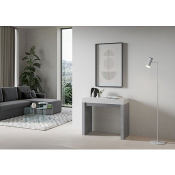 Console Roxell - Console Extensible 90x40/196 cm Roxell Small Frêne Blanc