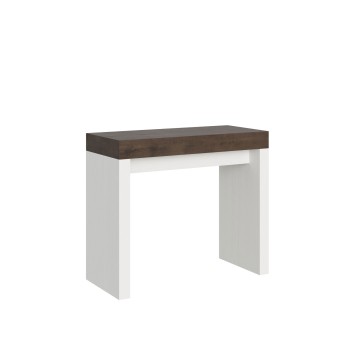 Console Roxell - Console Extensible 90x40/196 cm Roxell Small Frêne Blanc