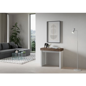 Console Roxell - Console Extensible 90x40/196 cm Roxell Small Frêne Blanc