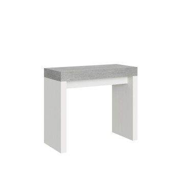 Console Roxell - Console Extensible 90x40/196 cm Roxell Small Frêne Blanc