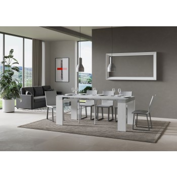 Console Roxell - Console Extensible 90x40/196 cm Roxell Small Frêne Blanc