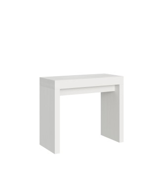 Console Roxell - Console Extensible 90x40/196 cm Roxell Small Frêne Blanc