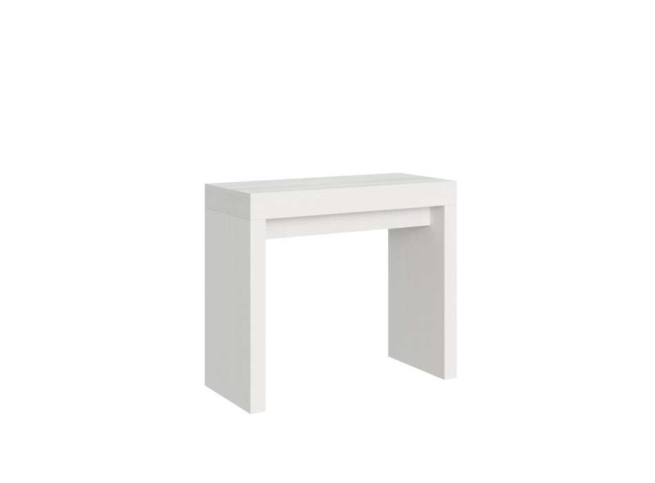 Console Roxell - Console Extensible 90x40/196 cm Roxell Small Frêne Blanc