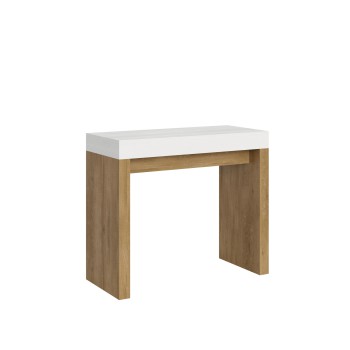 Console Roxell - Console Extensible 90x40/300 cm Roxell Frêne Blanc