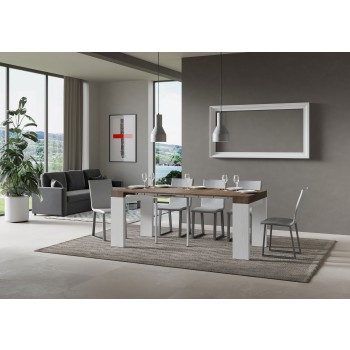 Console Roxell - Console Extensible 90x40/300 cm Roxell Frêne Blanc