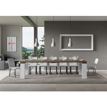 Console Roxell - Console Extensible 90x40/300 cm Roxell Frêne Blanc