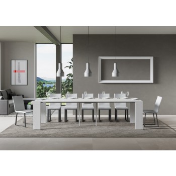 Console Roxell - Console Extensible 90x40/300 cm Roxell Frêne Blanc