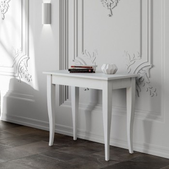 Sabre Console - Console extensible 90x48/204 cm Sabre Small Frêne Blanc