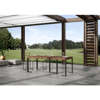 Console Sintesi structure Anthracite - Console extensible 90x40/300 cm Sintesi Premium Chêne Natura structure Anthracite