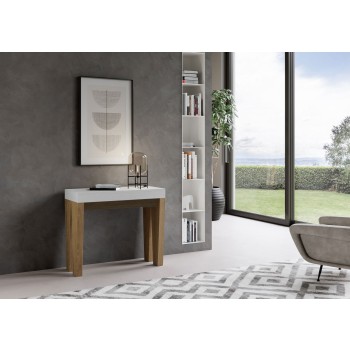 Spimbo Console - Console extensible 90x40/196 cm Spimbo Small Frêne Blanc