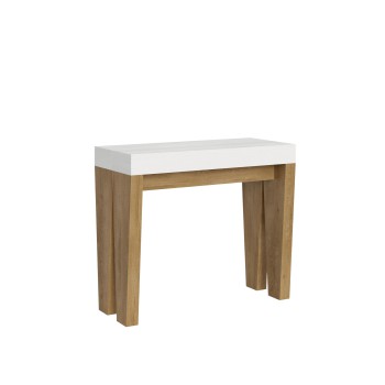 Console Spimbo - Console Extensible 90x40/300 cm Spimbo Frêne Blanc