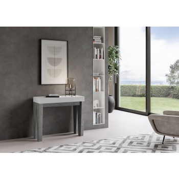 Console Spimbo - Console Extensible 90x40/300 cm Spimbo Frêne Blanc