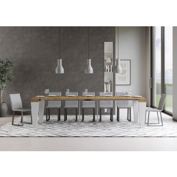 Console Spimbo - Console Extensible 90x40/300 cm Spimbo Frêne Blanc