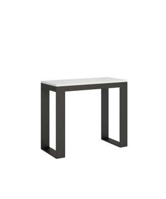 Console Tecno Evolution structure Anthracite - Console extensible 90x40/196 cm Tecno Small Evolution Frêne Blanc structure Anthracite