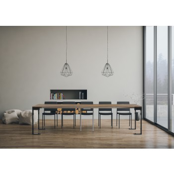 Console Tecno Evolution structure Anthracite - Console extensible 90x40/300 cm Tecno Evolution Frêne Blanc structure Anthracite