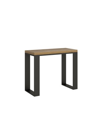 Console Tecno Libra - Console ouvrante 90x45/90 cm Tecno Libra Chêne Nature Structure Anthracite