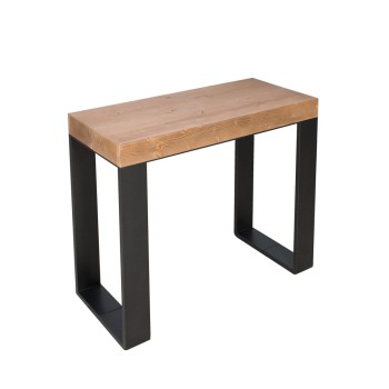 Console Tecno avec structure Anthracite - Console extensible 90x40/190 cm Tecno Small Dyed Fir avec structure Anthracite