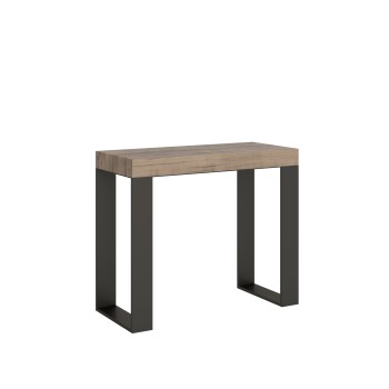 Console Tecno structure Anthracite - Console extensible 90x40/196 cm Tecno Small Frêne Blanc structure Anthracite