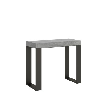 Console Tecno structure Anthracite - Console extensible 90x40/196 cm Tecno Small Frêne Blanc structure Anthracite