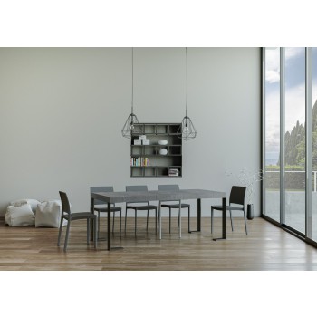 Console Tecno structure Anthracite - Console extensible 90x40/300 cm Tecno Premium Chêne Nature structure Anthracite