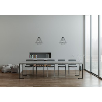 Console Tecno structure Anthracite - Console extensible 90x40/300 cm Tecno Premium Chêne Natura structure Anthracite