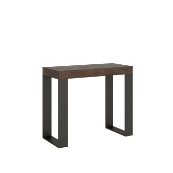 Console Tecno structure Anthracite - Console extensible 90x40/300 cm Tecno Premium Chêne Nature structure Anthracite