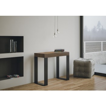 Console Tecno structure Anthracite - Console extensible 90x40/300 cm Tecno Premium Chêne Nature structure Anthracite