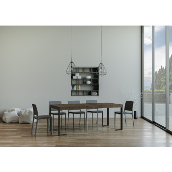 Console Tecno structure Anthracite - Console extensible 90x40/300 cm Tecno Premium Chêne Natura structure Anthracite