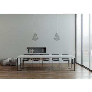 Console Tecno structure Anthracite - Console extensible 90x40/300 cm Tecno Premium Chêne Natura structure Anthracite